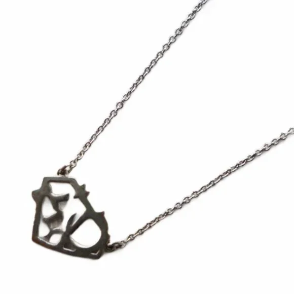 Christian Dior Necklace Pendant Logo Silver Color KW GY18 - Picture 2 of 3